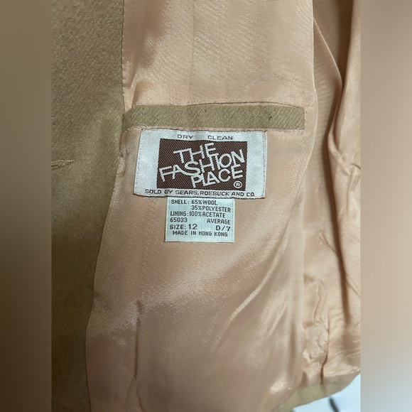 VTG The Fashion Place Solid Brown Wool Blend Two Button Blazer Jacket Women’s 12 - Picture 7 of 13